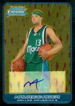Maurice Ager autographed Basketball Card (Dallas Mavericks) 2006 Bowman Chrome Rookie #152 - Autographed Basketball Cards