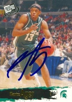 Maurice Ager autographed basketball card (Michigan State) 2006 Press Pass #G1 rookie - Autographed College Cards