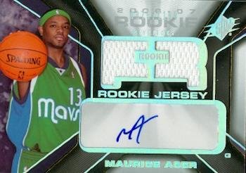 Maurice Ager autographed Basketball Card (Dallas Mavericks) 2007 Upper Deck SPX Rookie Worn Jersey #142 - Basketball Autographed Game Used Cards
