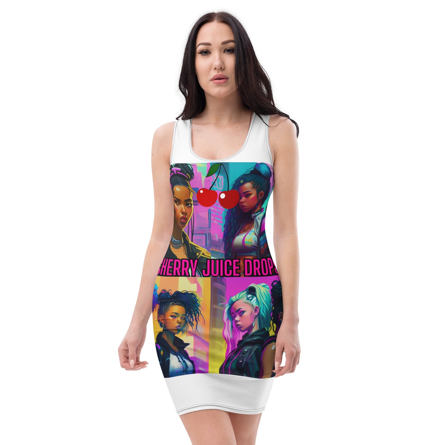 'Cherry Juice Drops' Sublimation Cut & Sew Dress