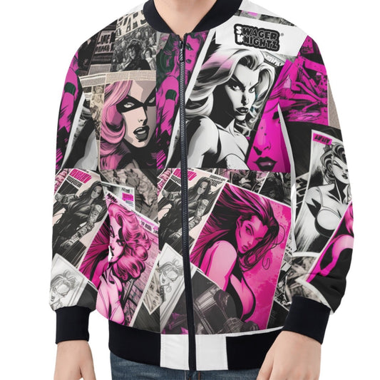 Swager Knightz Black & Pink Men's Bomber Jacket